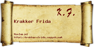 Krakker Frida névjegykártya